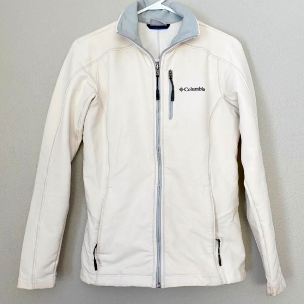Columbia Cream Soft Shell Womans Jacket Size Small